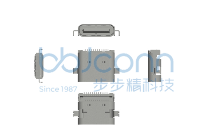 TYPE-C 24P 母座 四脚插 沉板1.0 L=7.90 CH=0.58 双排SMT